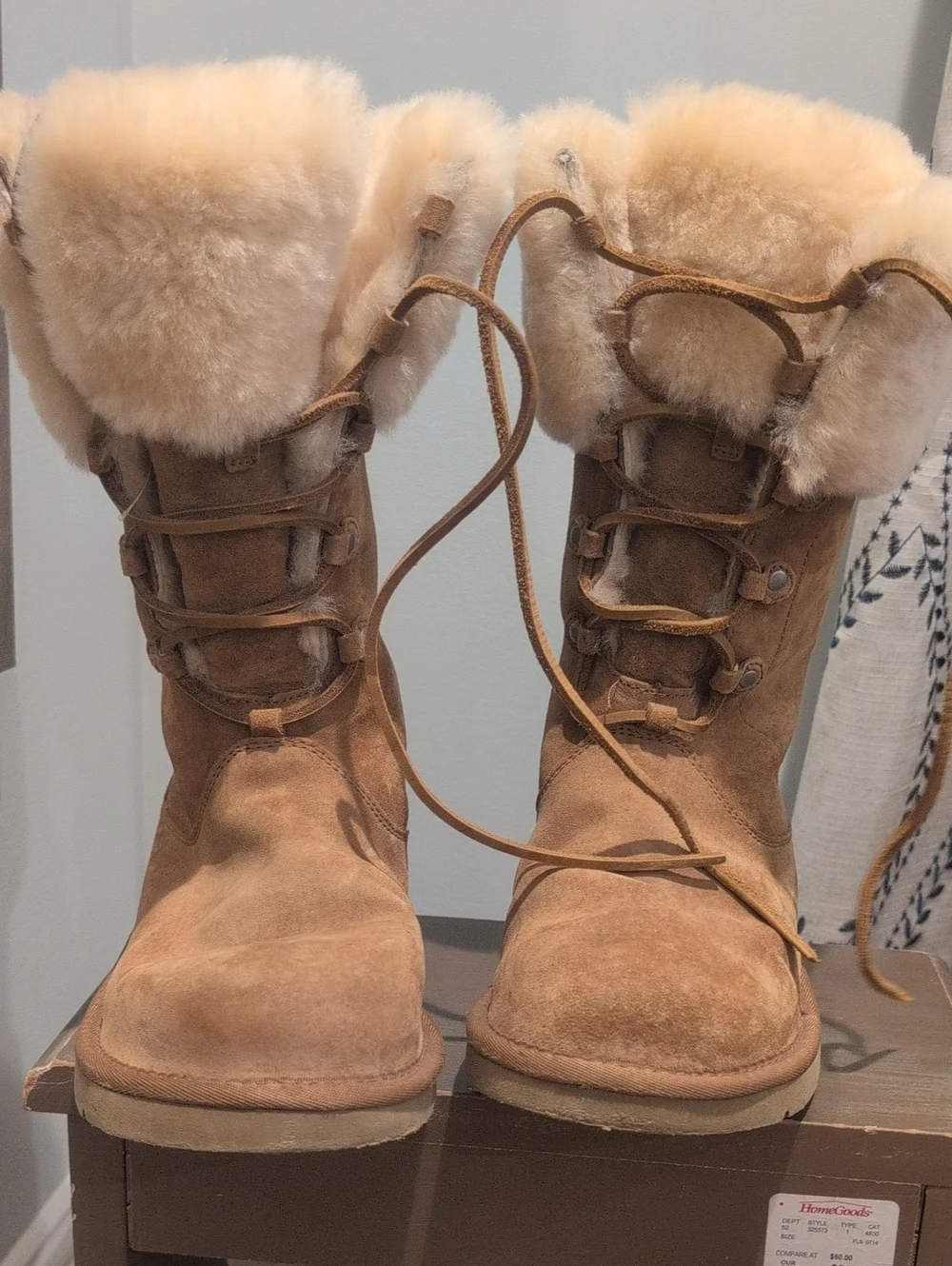 UGG Women's Montclair Chestnut Suede Shearling Lace-Up Boot